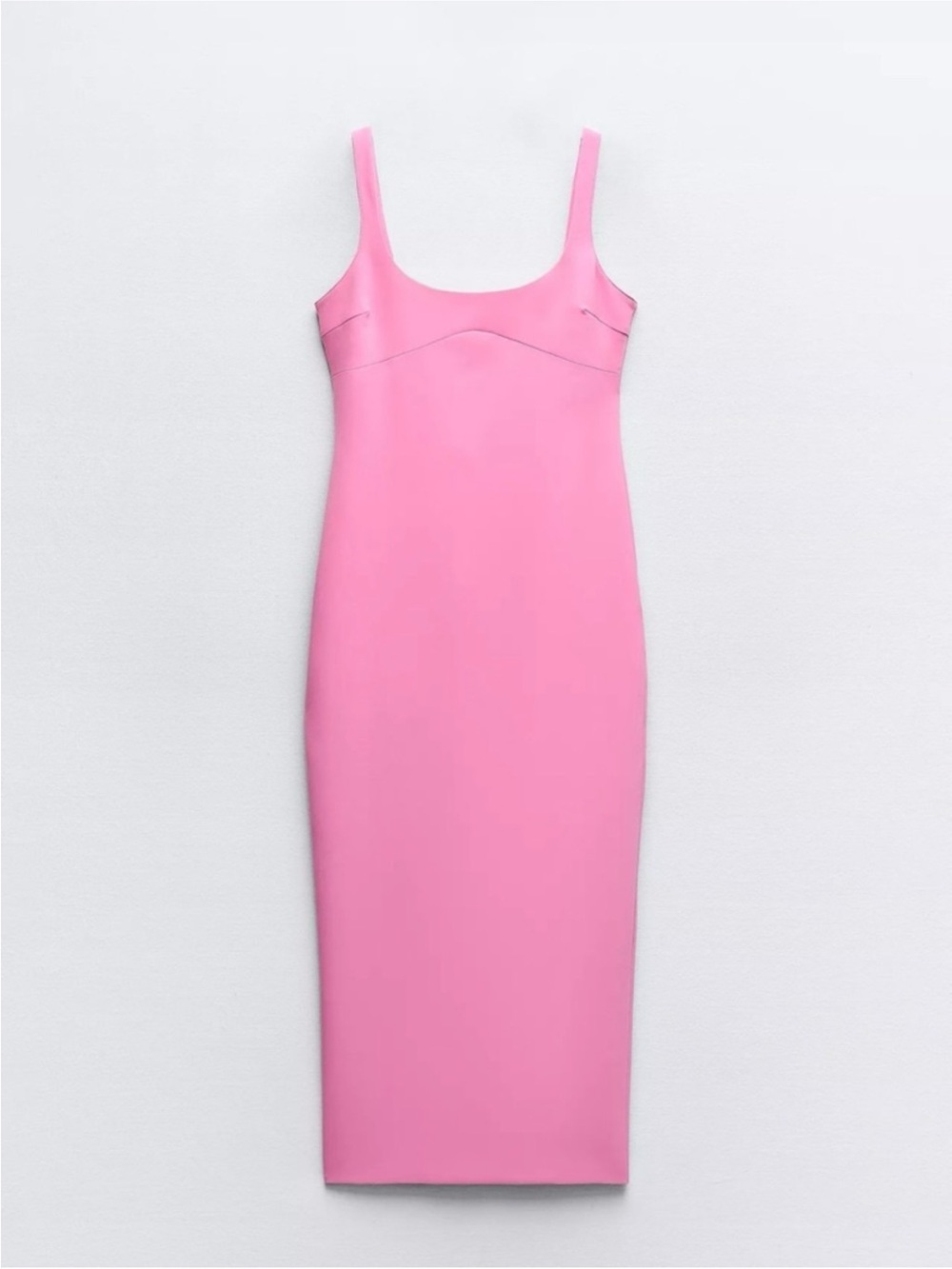 Zara Sleek Pink Midi Dress